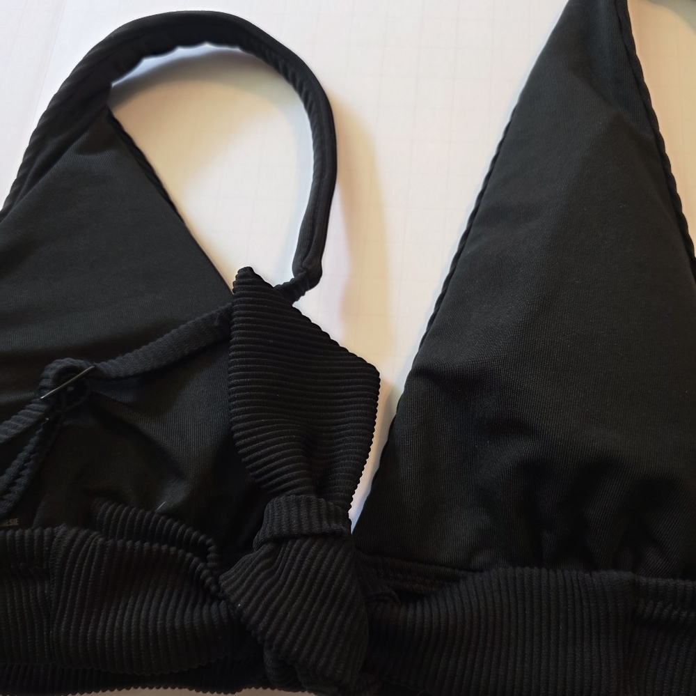 Aerie Women's Size XS Triangle Black Bikini Top - Picture 5 of 9